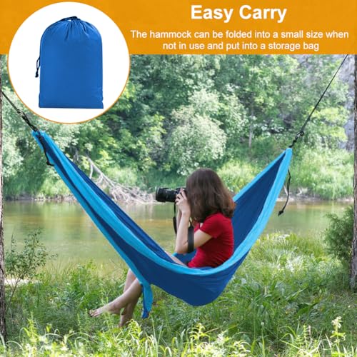 Portable Lightweight Nylon Parachute Camping Hammock Equipped with Tree Straps