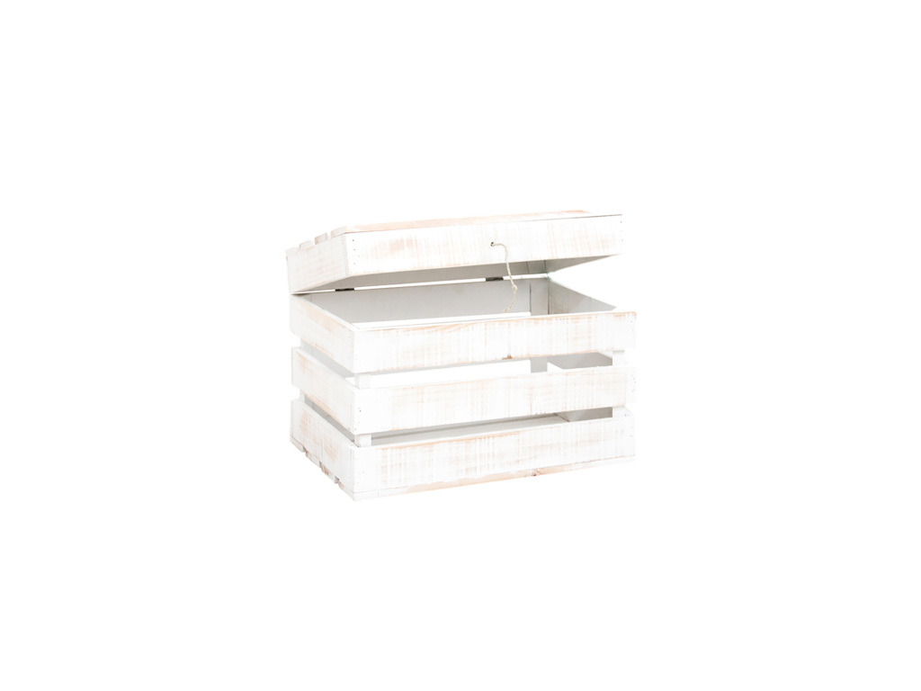 Baúl de madera maciza decapado de 39x33x30,5cm - BOX - Decoromantico