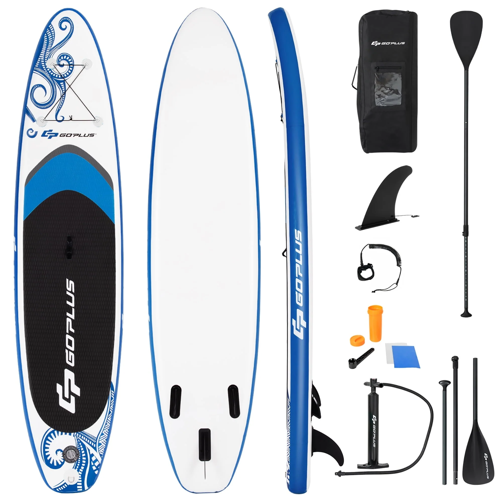 Goplus 10.5-?Inflatable Stand Up Paddle Board 6" Thick SUP W/Carrying Bag Aluminum Paddle