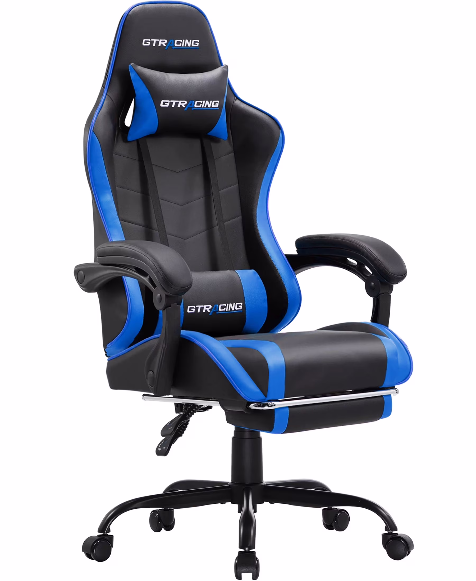 GTRACING GTWD-200 Ergonomic Gaming Chair with Adjustable Pillows and Footrest , White - Image 3