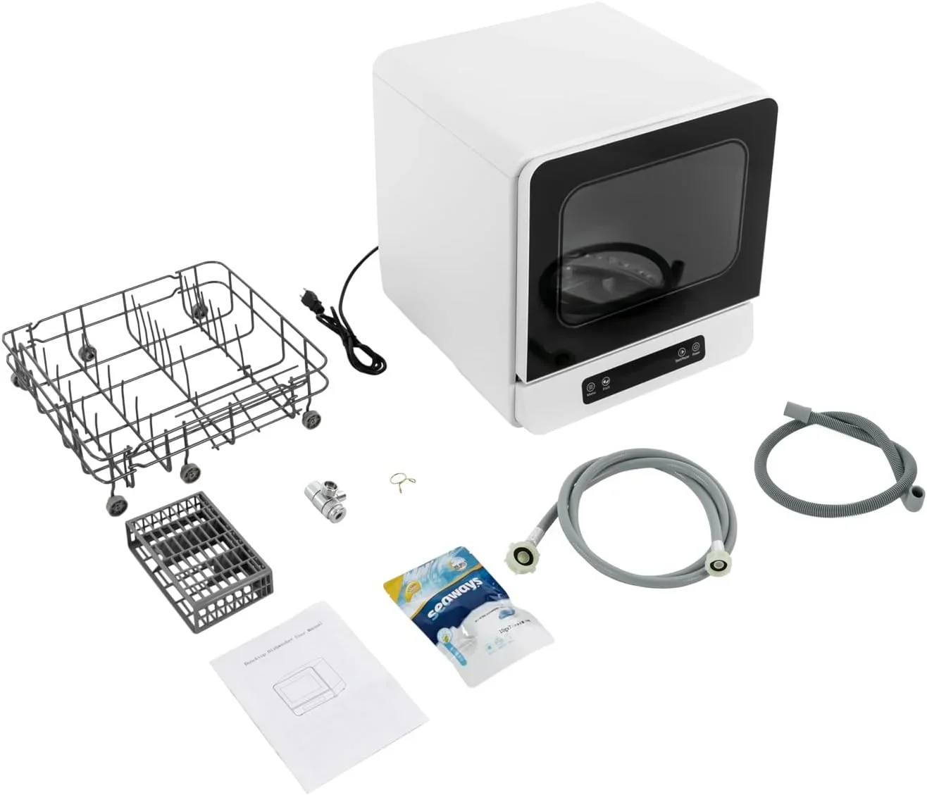 Countertop Dishwasher Compact Dishwasher, Mini Dishwasher with 4.8L Built-in Water Tank 110V Portable Dishwasher 5 Washing Programs 360- Dual Spray