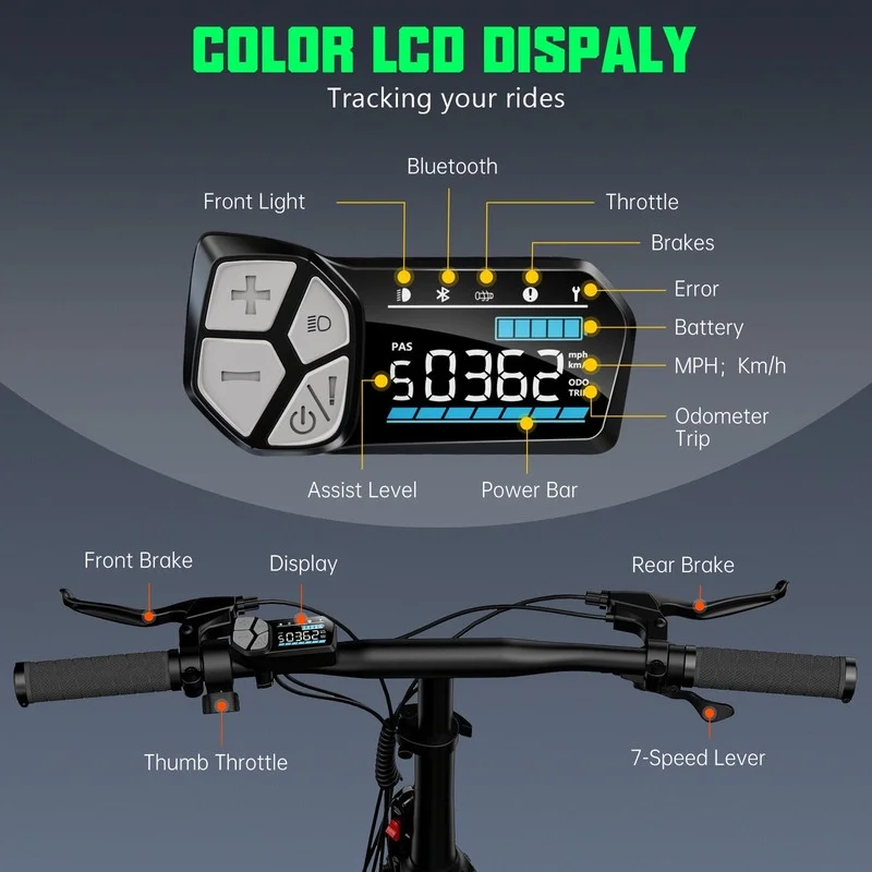 TST Foldable Electric Bike, 20in 4.0 Fat Tire, 48V 13Ah, 750W, Black - Buddy Pro - Image 2 TST Foldable Electric Bike, 20in 4.0 Fat Tire, 48V 13Ah, 750W, Black - Buddy Pro - Image 2