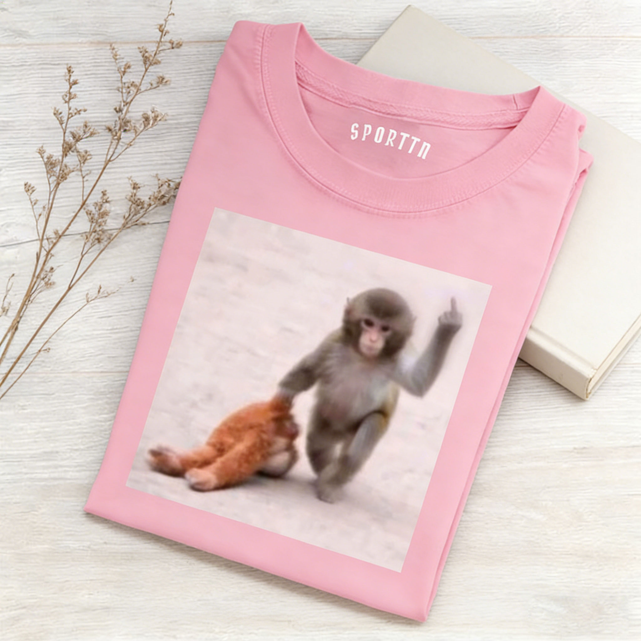 Punch-kun Monkey Meme Graphic T-shirt