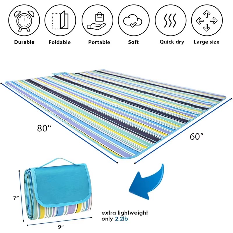 Outdoor Picnic Beach Blanket Picnic Mat Waterproof Sand Proof Folding Beach Mat