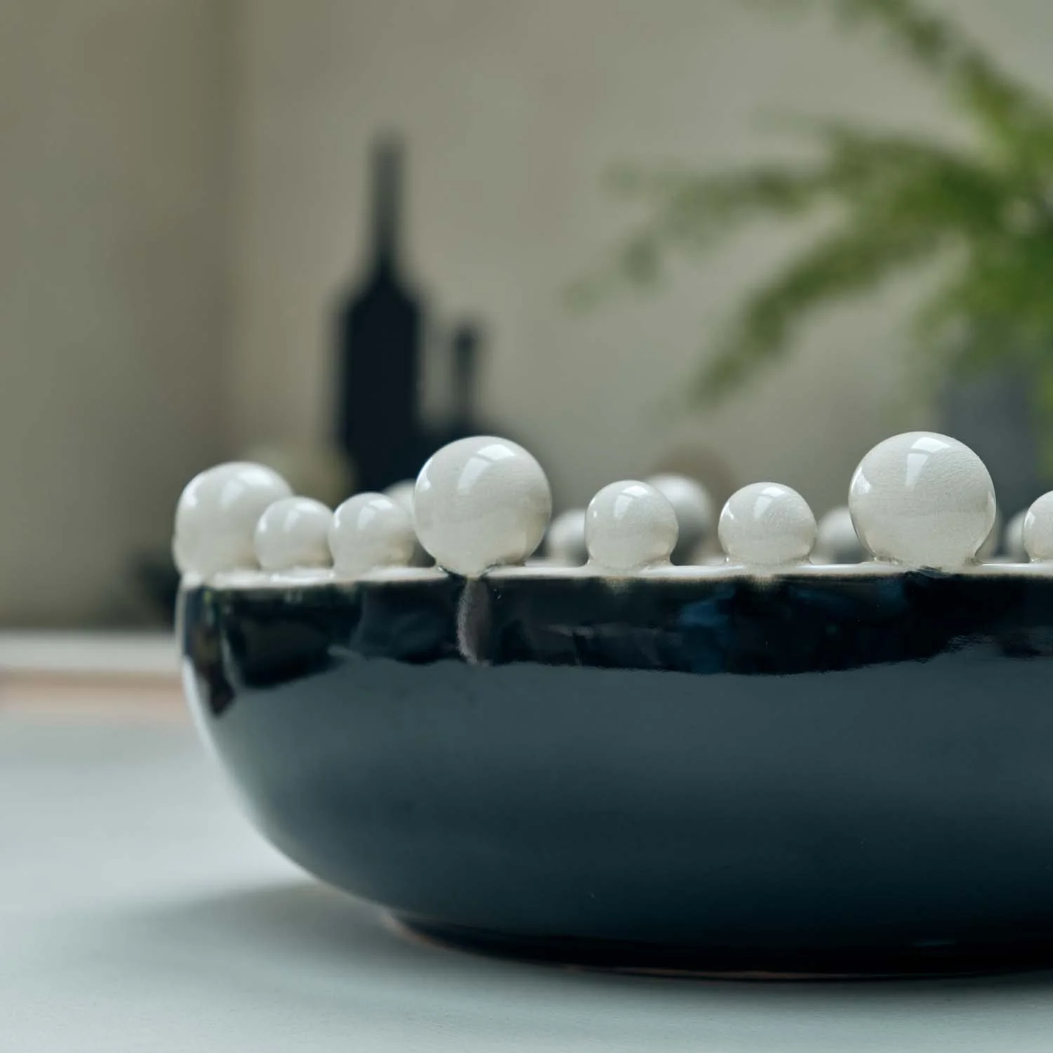 Bourton Bowl, Cream and Black