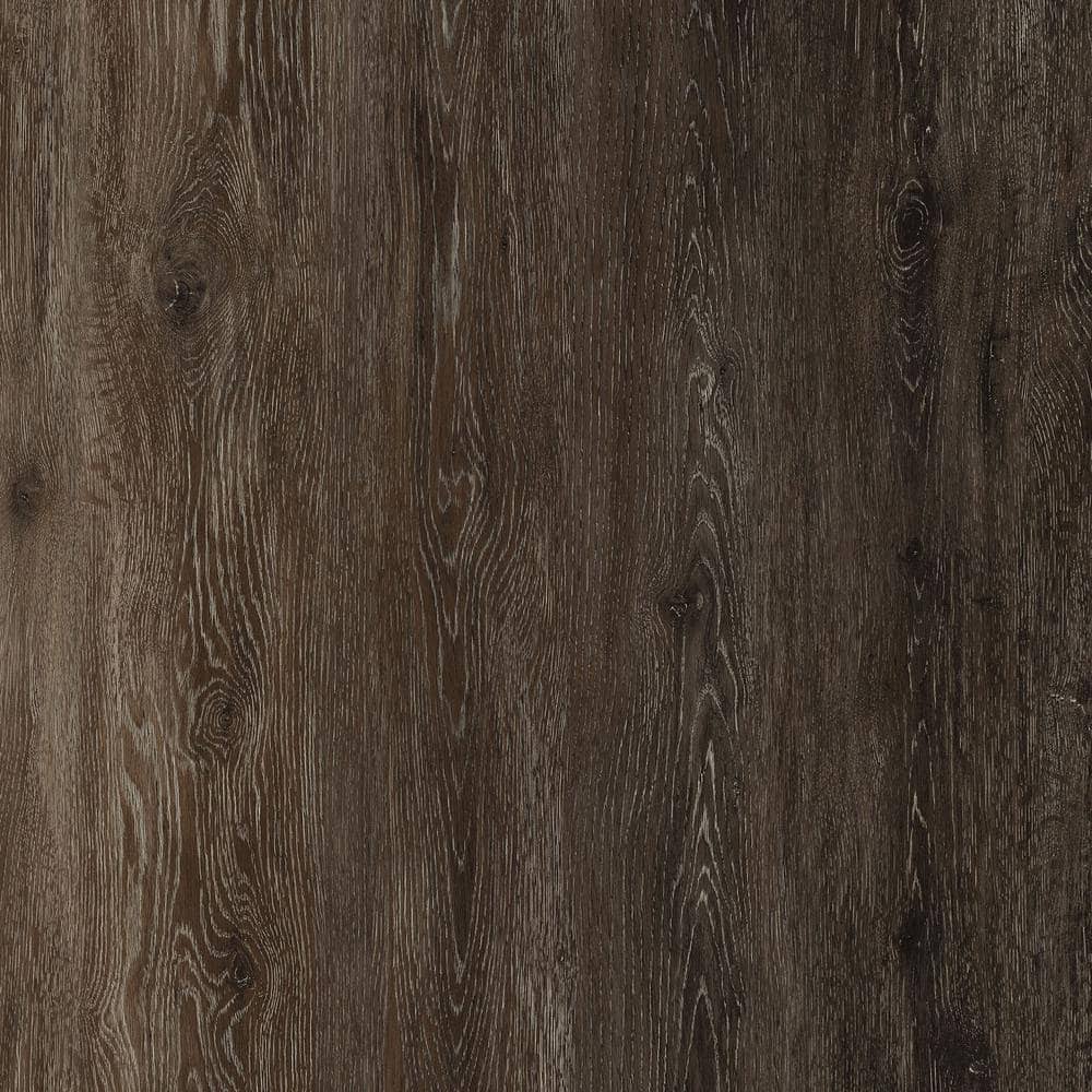 TrafficMaster Khaki Oak Dark 4 Mil x 6 in. W x 36 in. L Grip Strip Water Resistant Luxury Vinyl Plank Flooring (24 sqft/case)(oak taupe)