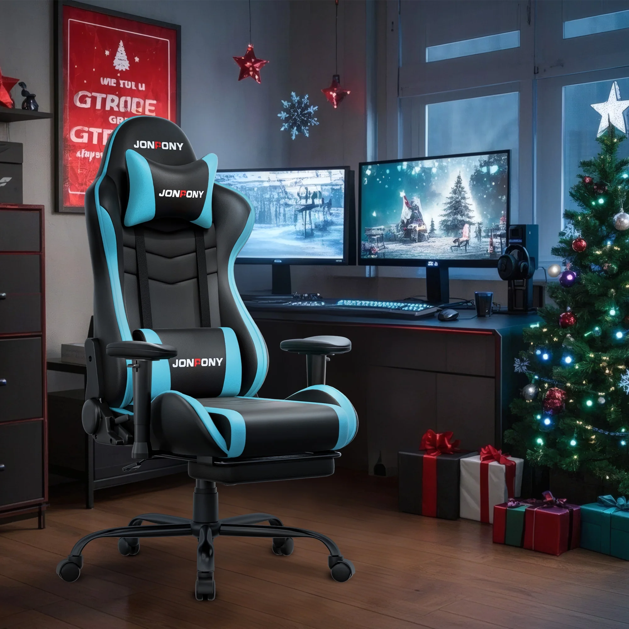 JONPONY Big and Tall 500LBS Gaming Chair, Ergonomic Design, Gamer Chair PU Leather with Footrest and Lumbar Support, High Back Office Chair Support 8 Hours Long Sitting, Computer Chair,Red - Image 85