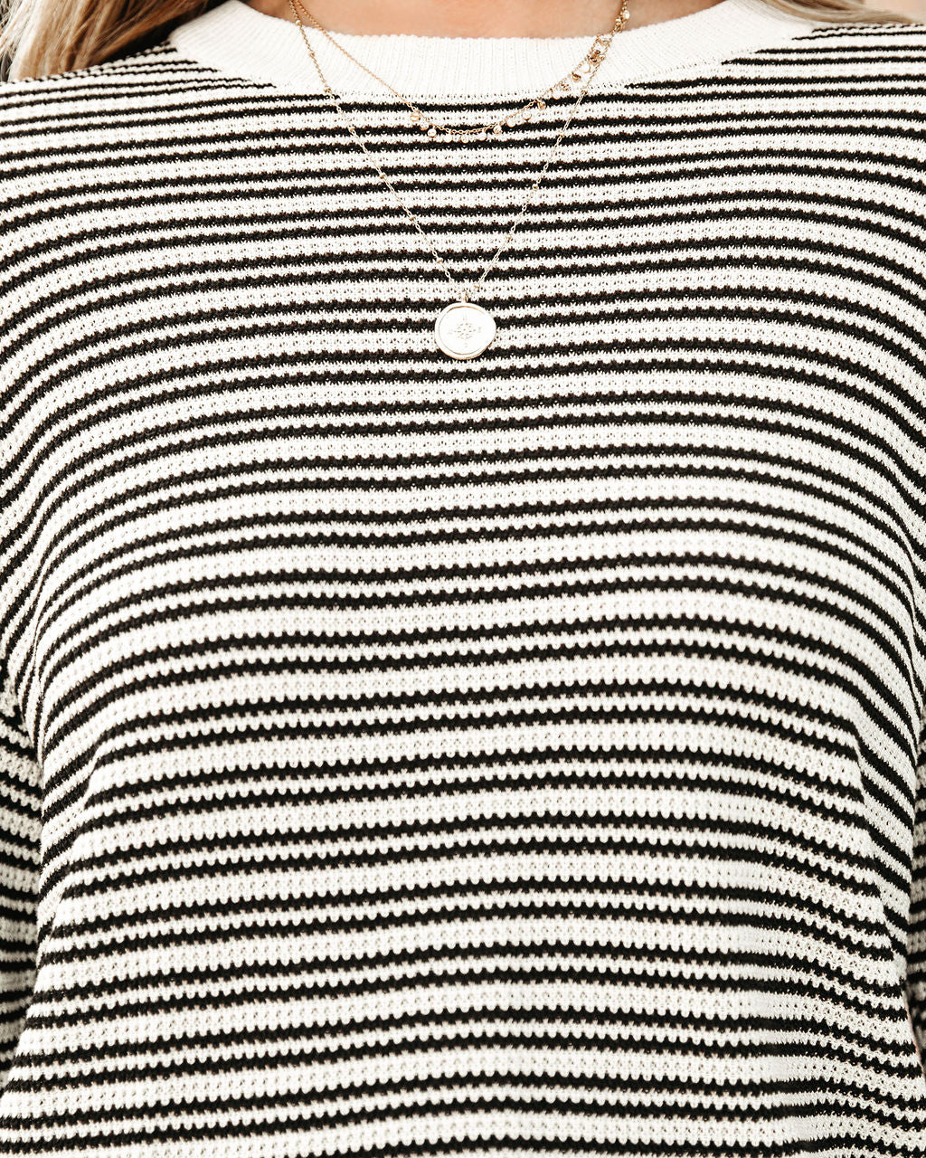 Chill Out Posh Knit Stripe Long Sleeve Top - Se7enfashion