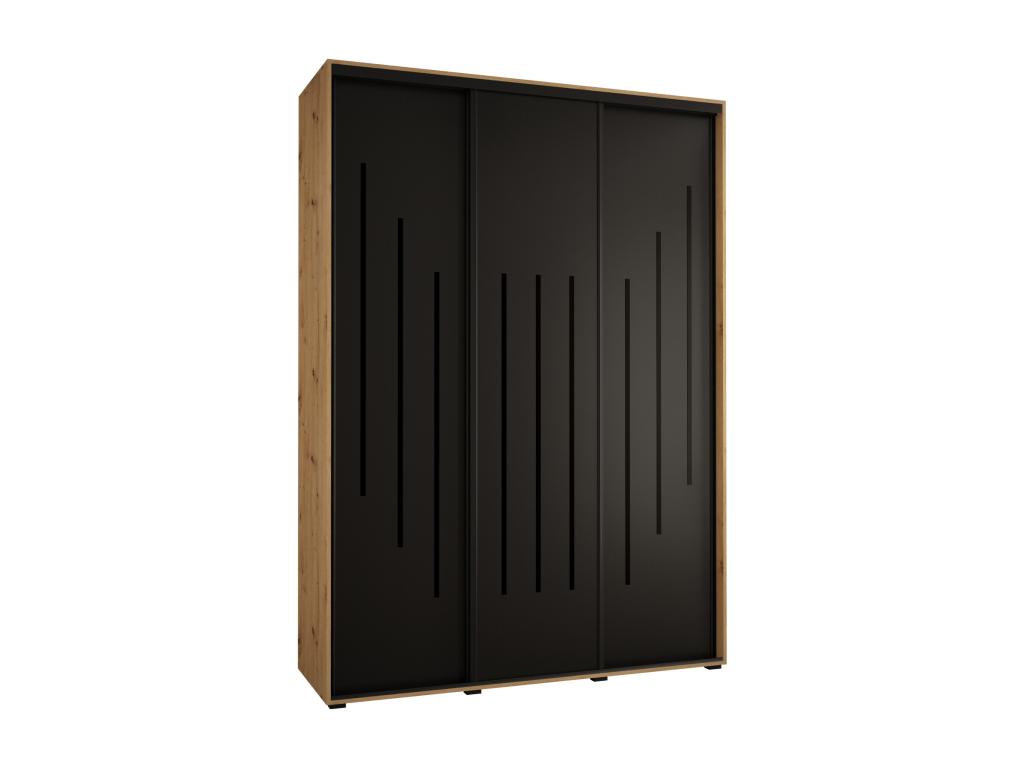 ARMARIO Hogarve 8 DE PUERTAS CORREDERAS 235.2/170/60 3 puertas (Artisan/Negro/Negro) ykqm85154