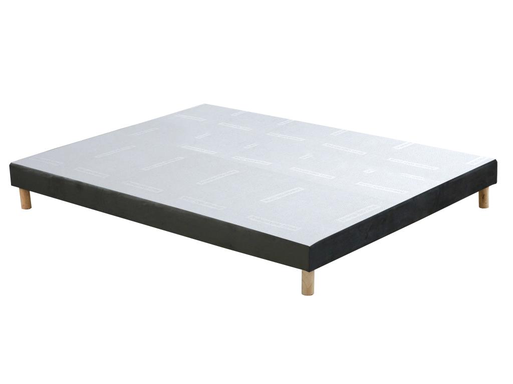 Base tapizada 140 x 190 cm terciopelo gris - SOBEK de YSMEE