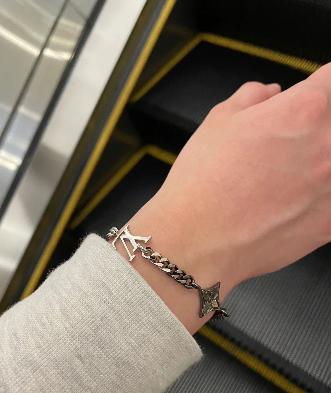 Louis Vuitton Silver Black Gold Mixed Metal Color Unisex Bracelet - Original Replica Club