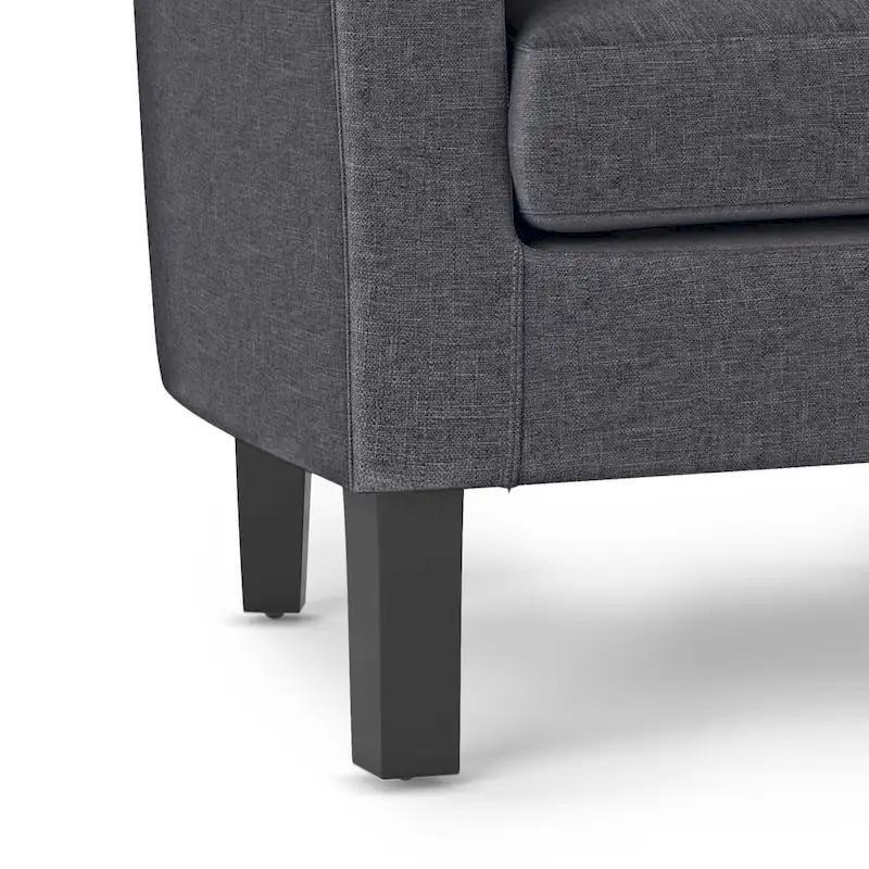 Modern Tub Accent Chair with Upholstered Seat and Wooden Legs