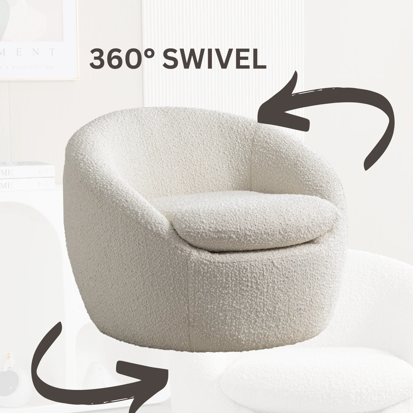 Roundhill Furniture Winnie Modern Barrel Chair, 360- Swivel - Image 30