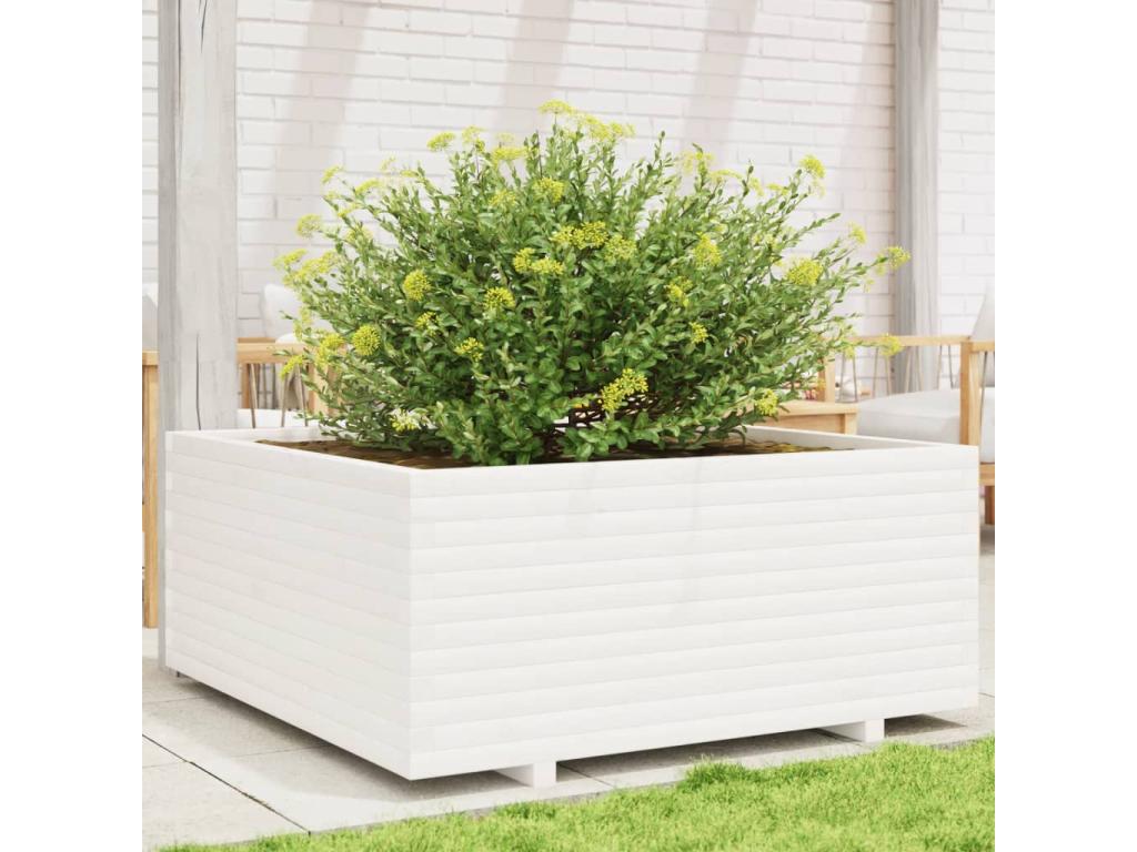 Decoratodo madera maciza de pino blanco 110x110x49,5 cm