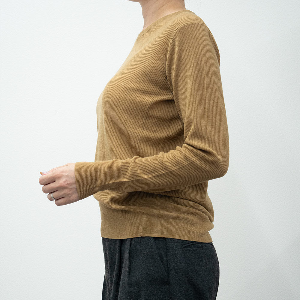 C.T.plage - Pull Round Longsleeve Rib - Camel