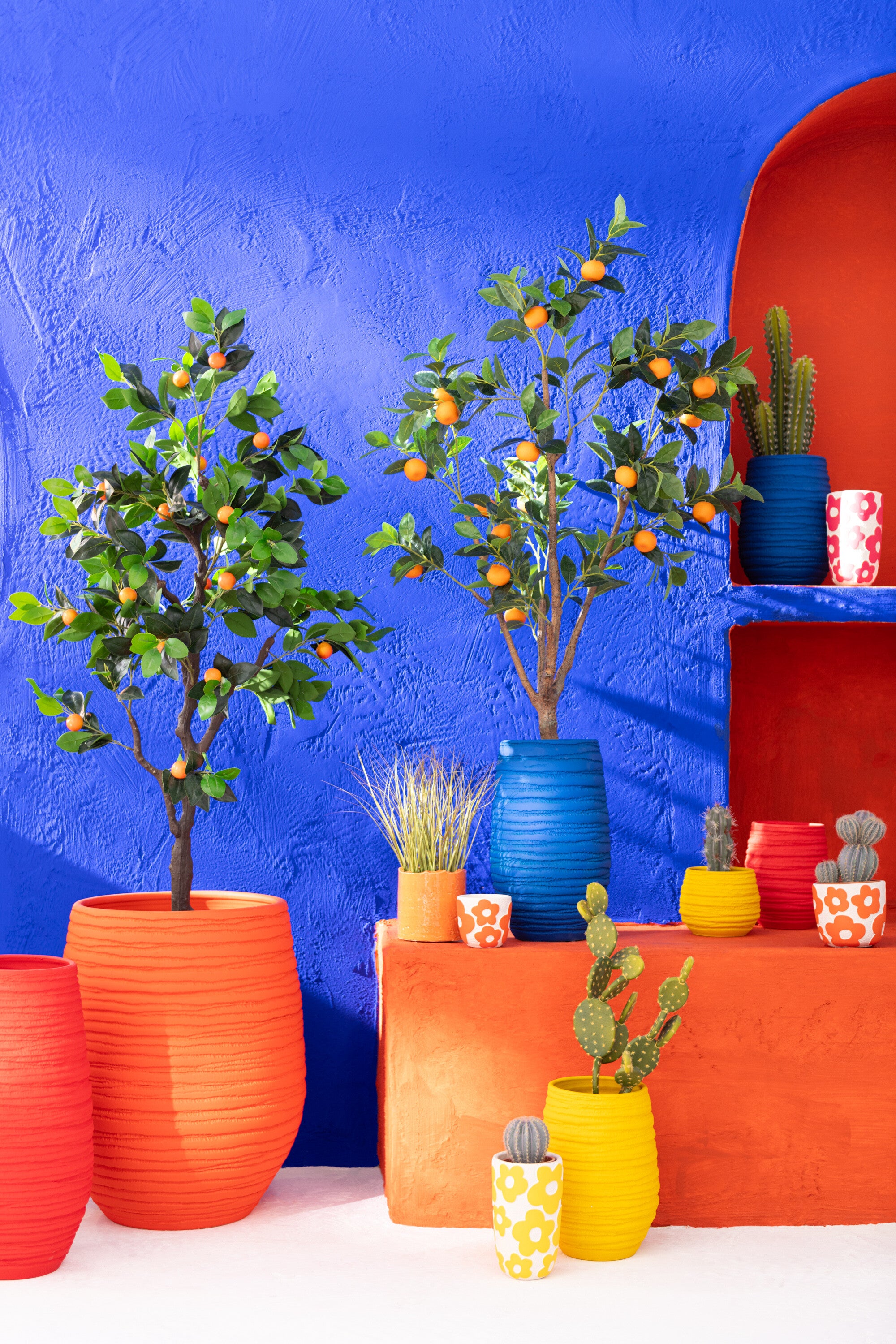 J-Line bloempot Fiesta - keramiek - rood - small - Ø 18 cm