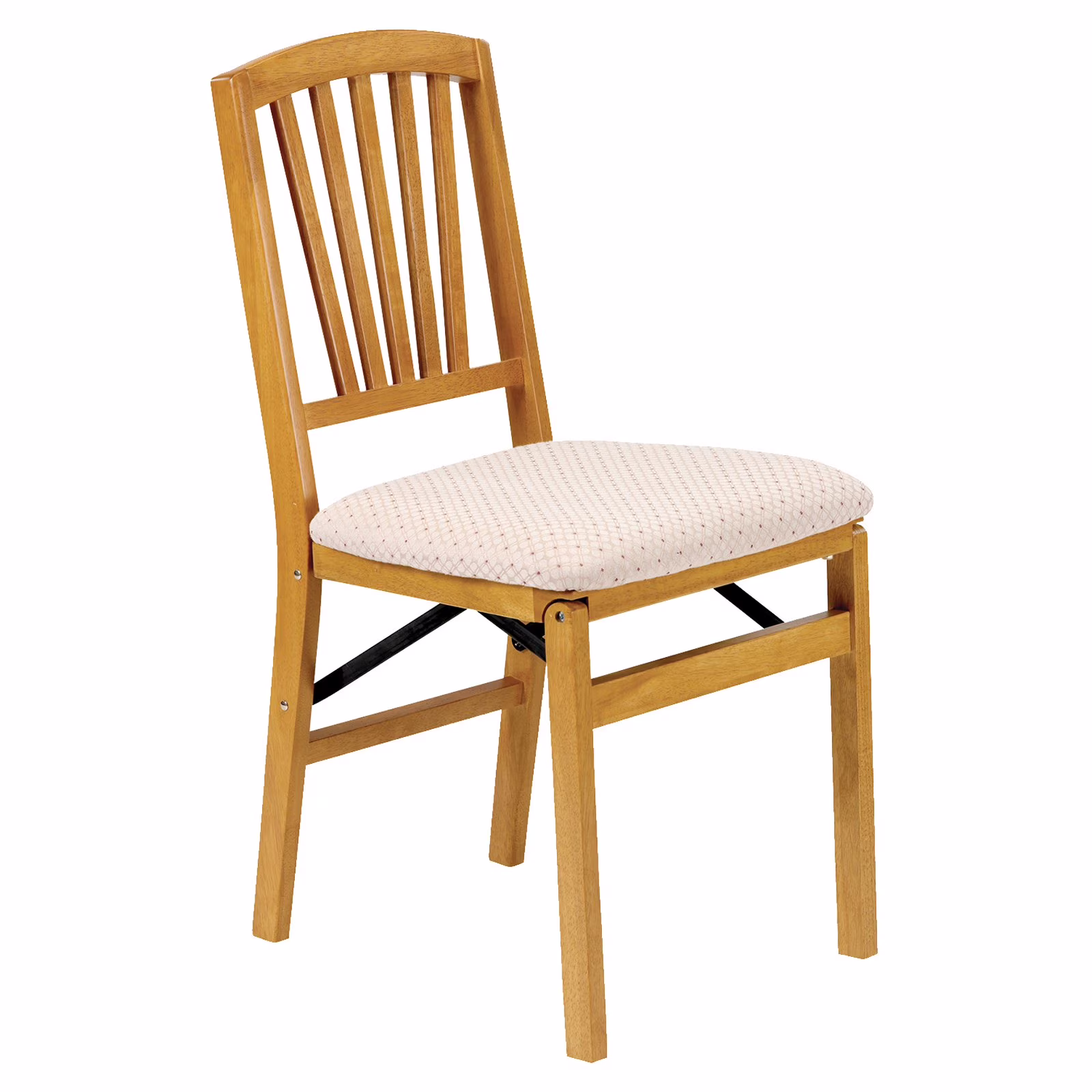Mission Fusion Folding Chair (Set of 2)- Blush Fabric and Fruitwood - Image 3