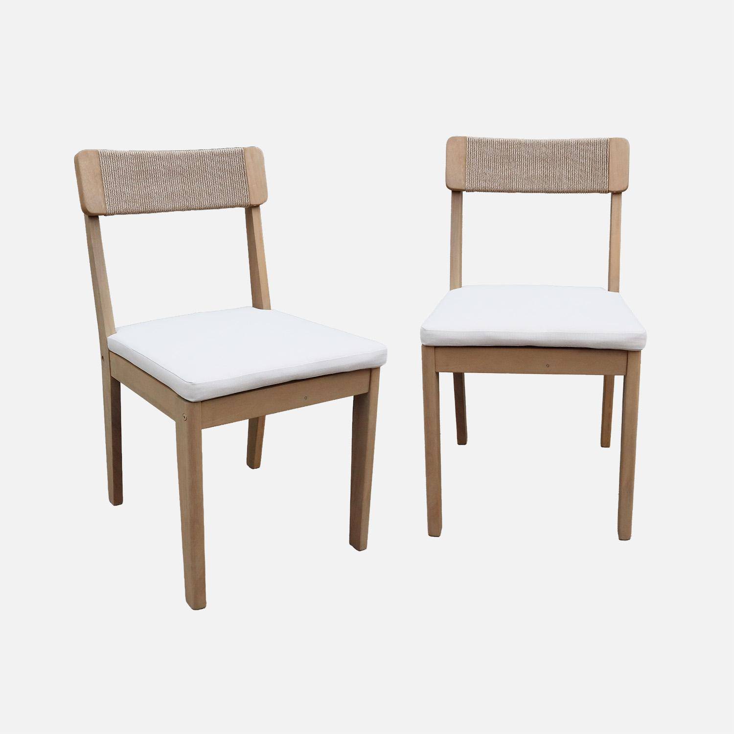 Anaki - Set de 2 sillas de jardín de acacia y cuerda