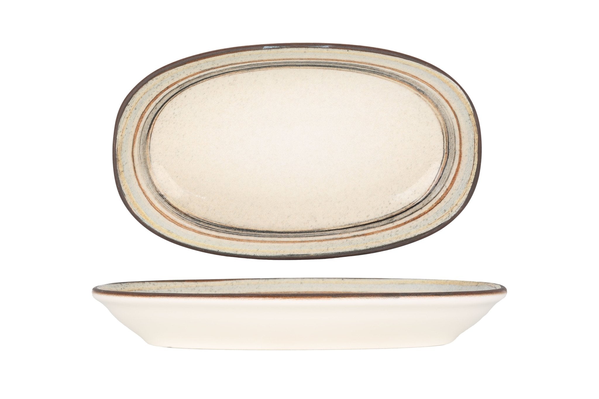 Bonna Serveerschaal - Cortado - Porselein - 24x14 cm - set van 2