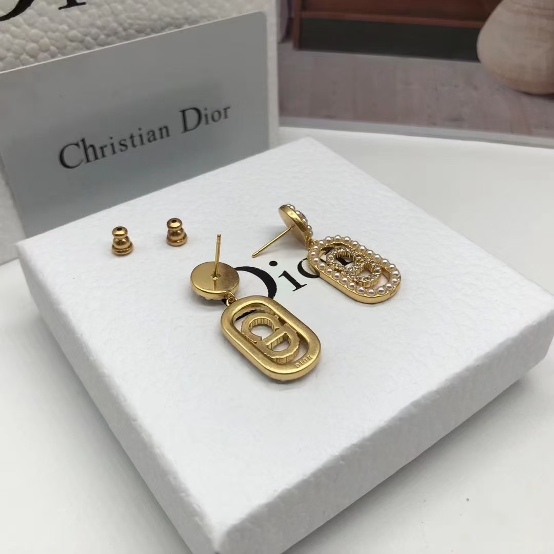 Dior Vintage Rectangle CD Earrings - Original Replica Club