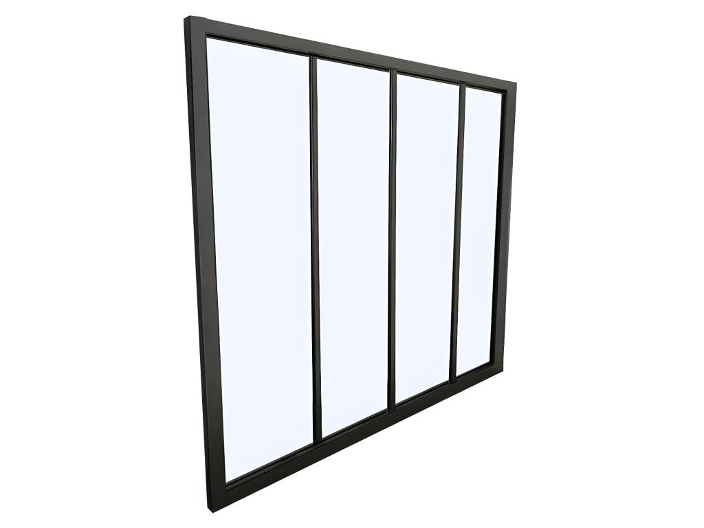 Cristalera atelier BAYVIEW de aluminio termolacado negro - 120x105 cm