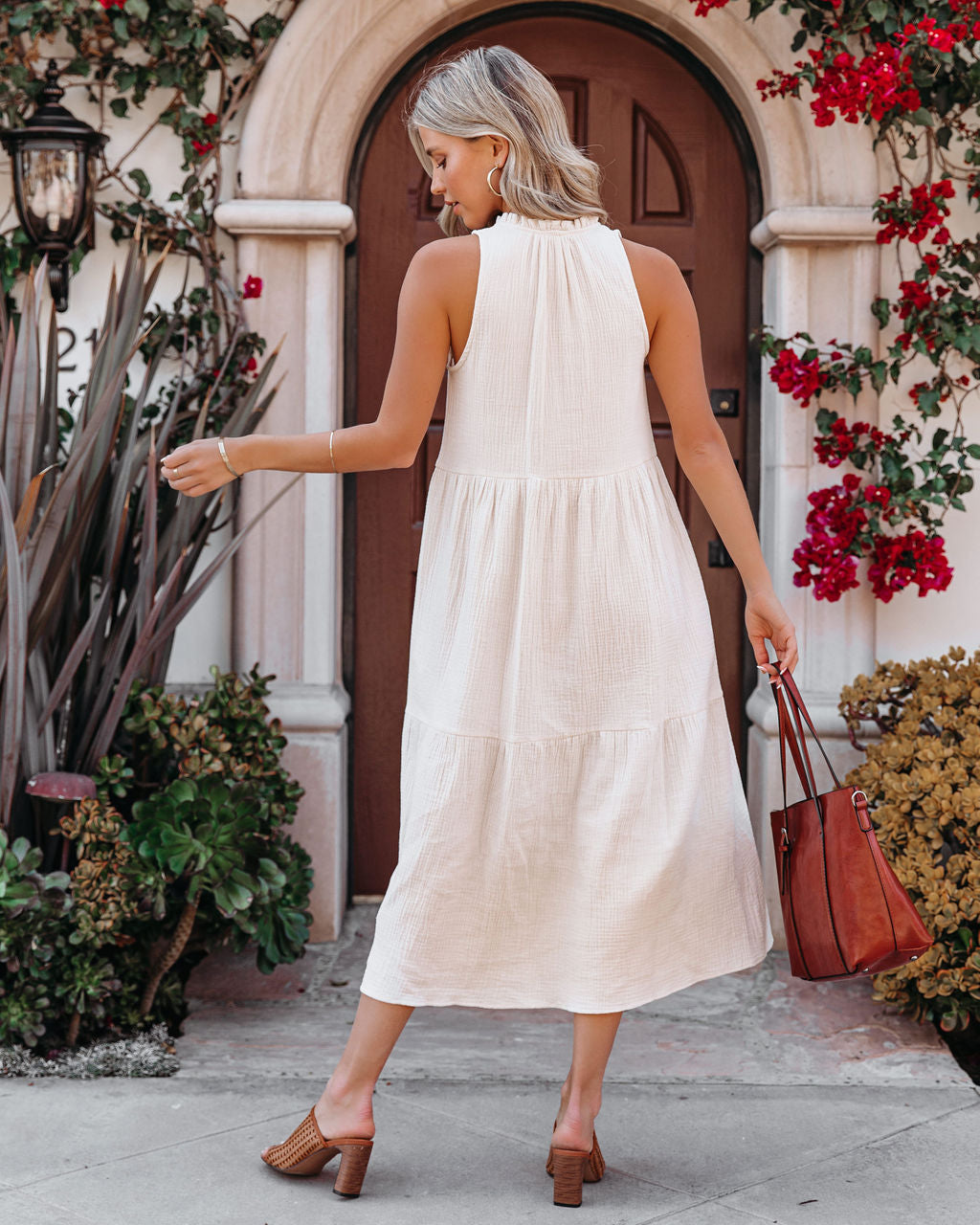 Braxton Cotton Pocketed Tiered Midi Dress - FINAL SALE - Se7enfashion