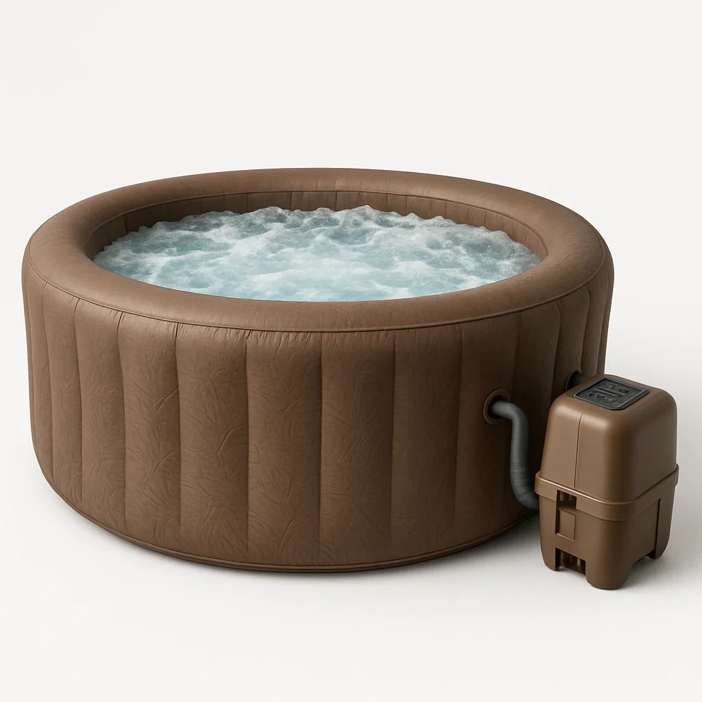 Spas hinchables 196x196x71 cm 4 personas redondo marrón uoXZOnR325HU