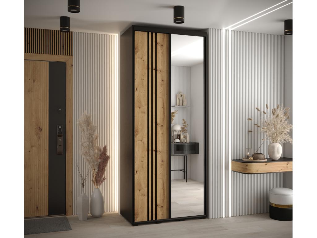 ARMARIO Nestliq 7 DE PUERTAS CORREDERAS 235 - 2/120/60 2 puertas Negro/Artisan/Negro