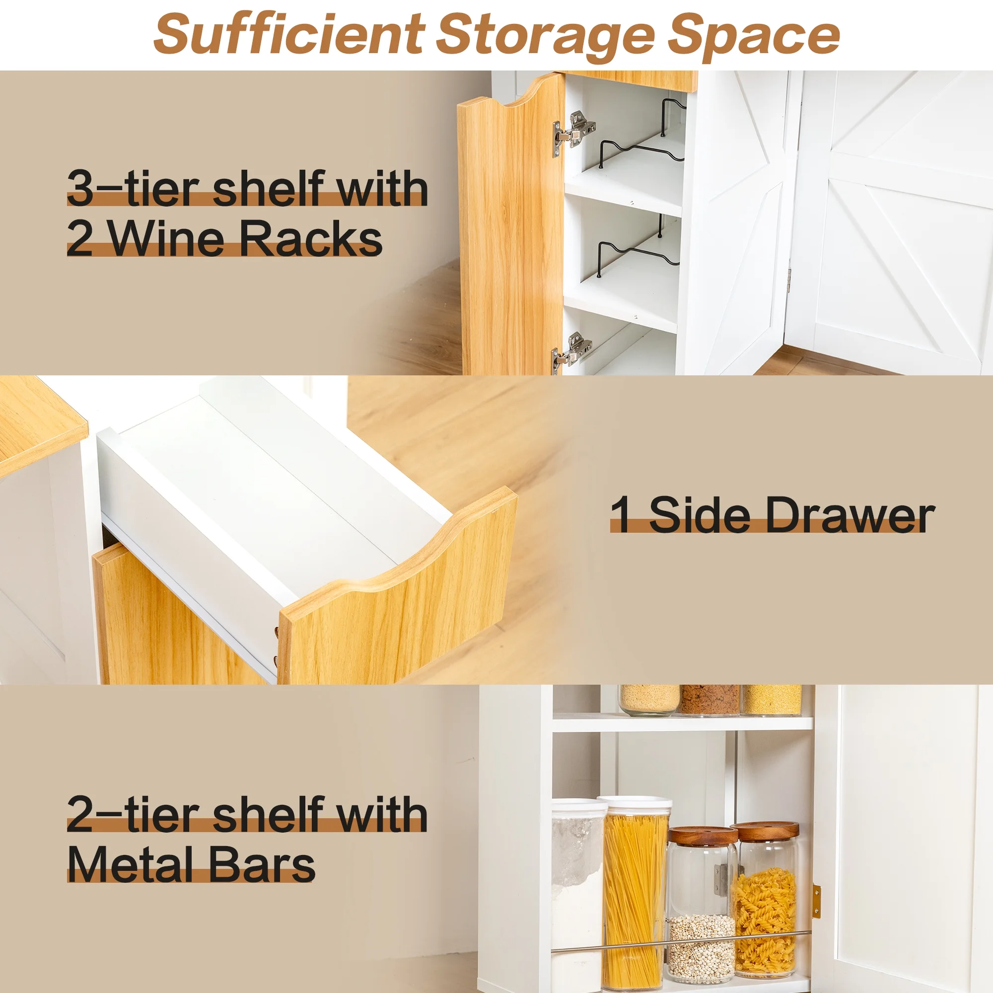 spanspace Folding Dining Table, Drop Leaf Dining Table with 6 Wheels and 2-Layer Storage Shelf, Space Saving Dining Table for Small Spaces,Folding Kitchen Table,White - Image 11