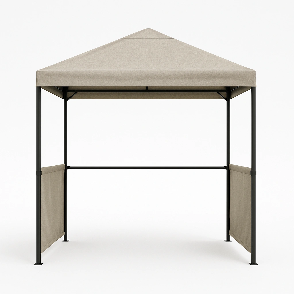 Caseta para barbacoa de jardín exterior 300x180x250 cm beige, estructura de metal