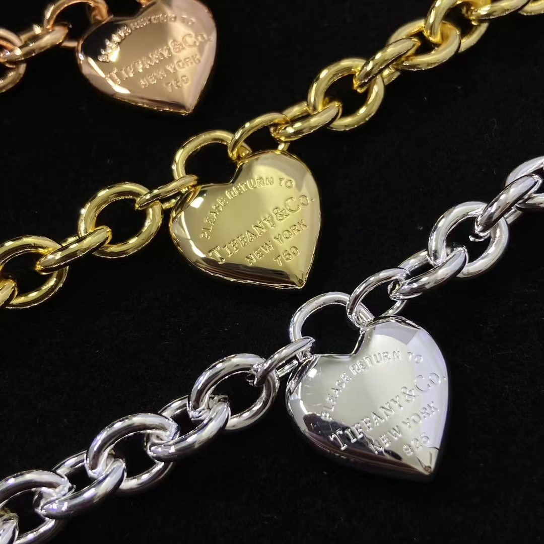 Tiffany Heart Charm OT Clasp Bracelet - Original Replica Club