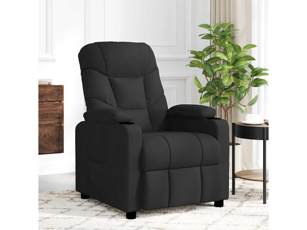 Sillón de masaje de tela negro