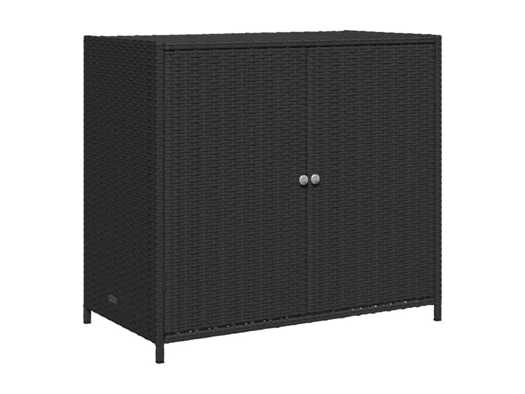 Armario de jardín en ratán sintético negro 83 x 45 x 76 cm kgp2971191