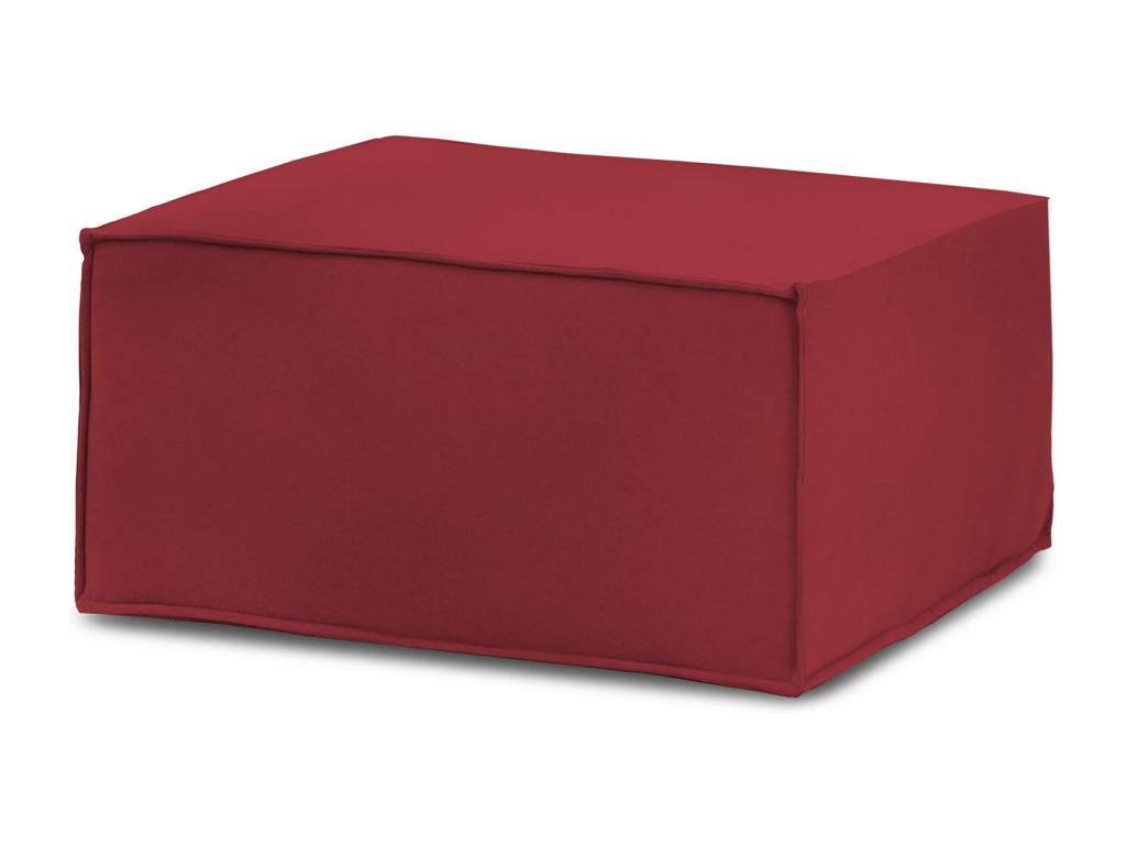 Puff - Otomana de la sala de estar - 100 por ciento Made in Italy - Sillón Luzssnh en tela tapizada - 80x70h43cm - Rojo