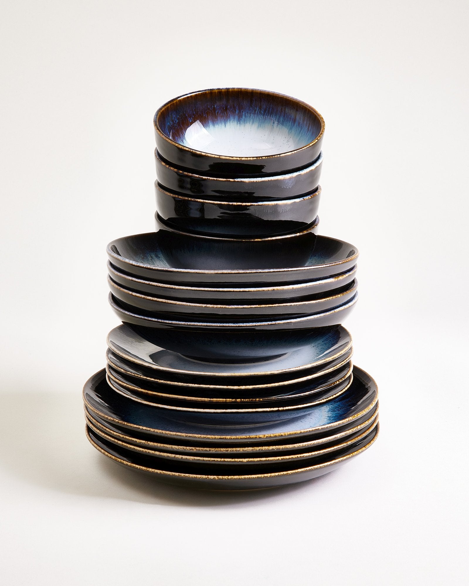 Alcachofra Geschirr-Set classic schwarzblau 16-teilig