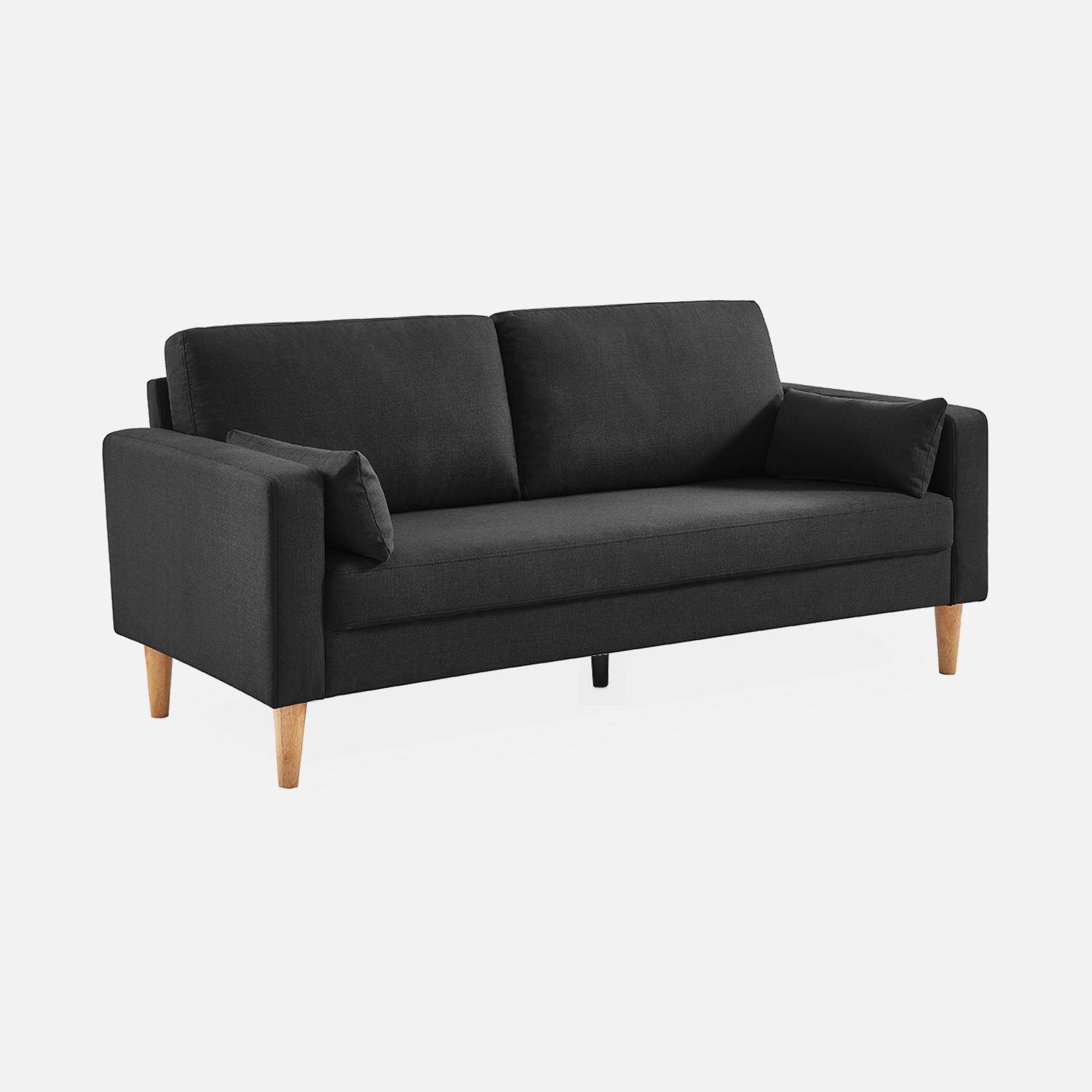 Bjorn - Sofá de tela con patas de madera, 3 plazas