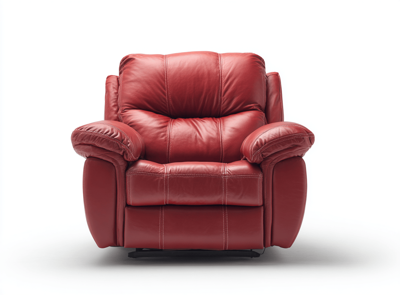 Sillón fijo – cuero sintético – rojo – acolchado mullido
