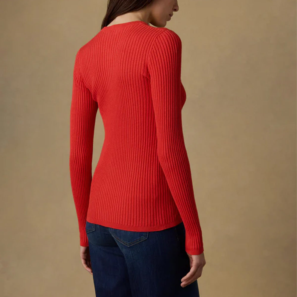 Faherty - Cardigan Miramar en lin - Rouge