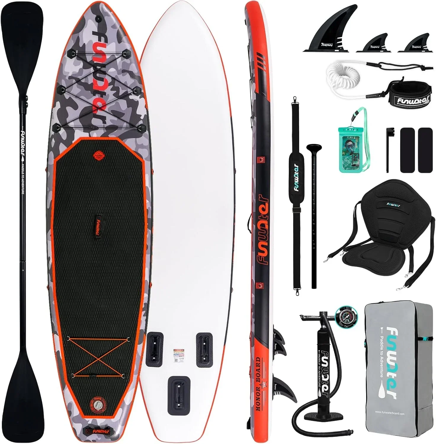 FunWater Inflatable Stand Up Paddle Board, 11 ft x 32 in x 6 in - SUP Paddle Accessories - Image 2 FunWater Inflatable Stand Up Paddle Board, 11 ft x 32 in x 6 in - SUP Paddle Accessories - Image 2
