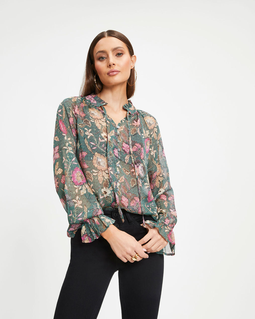 Sheena Floral Chiffon Top - Se7enfashion