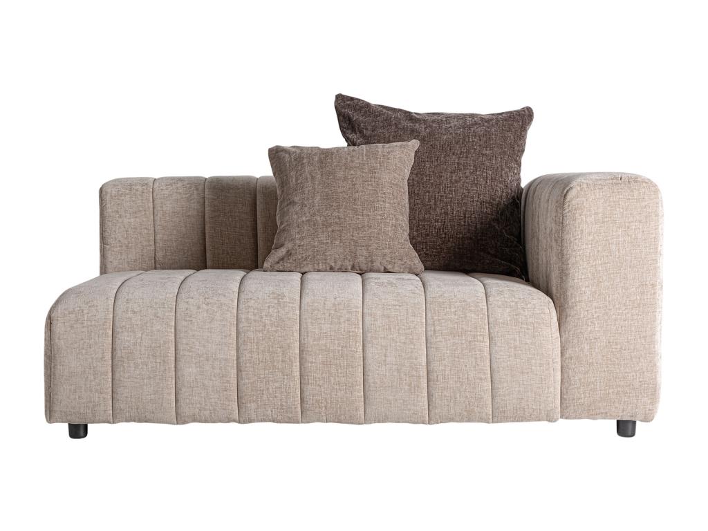 Sofá modular de terciopelo en color beige de 156x100x66cm