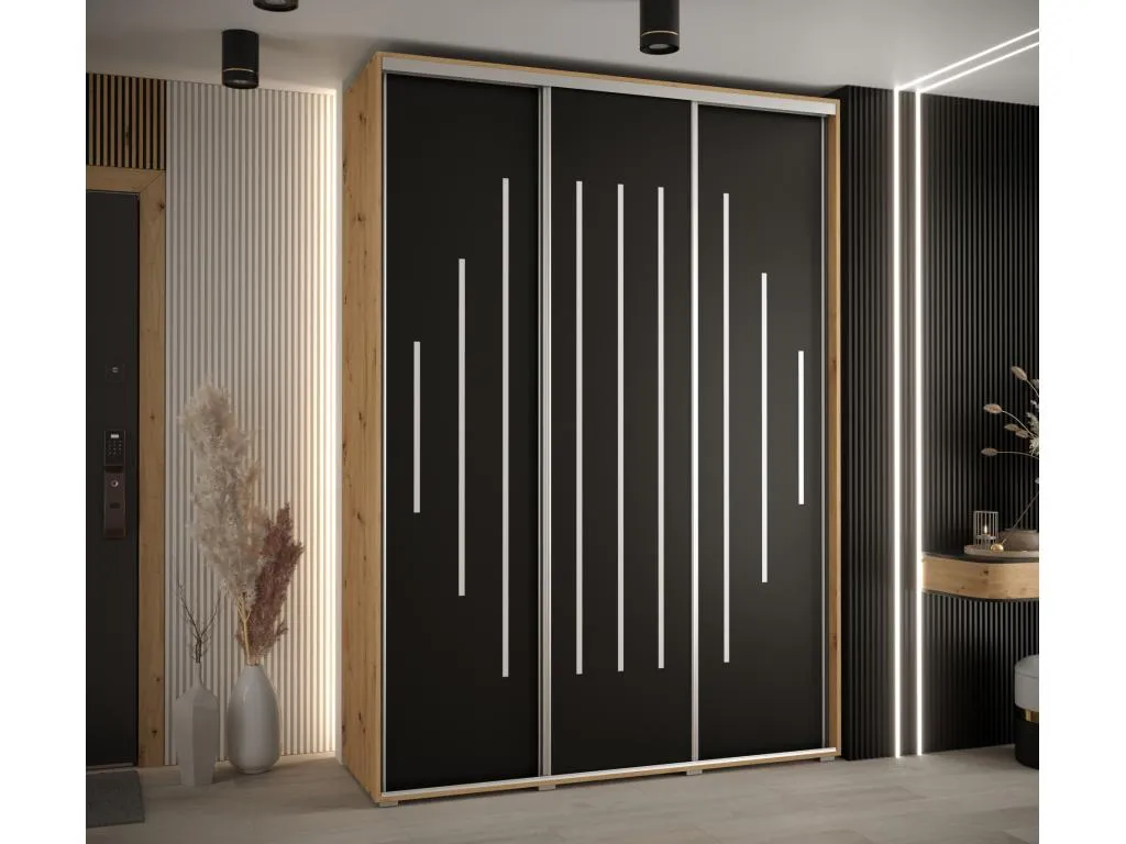 Armario alto con puertas batientes 235,2x180x45 cm, 3 compartimentos zxr3629934