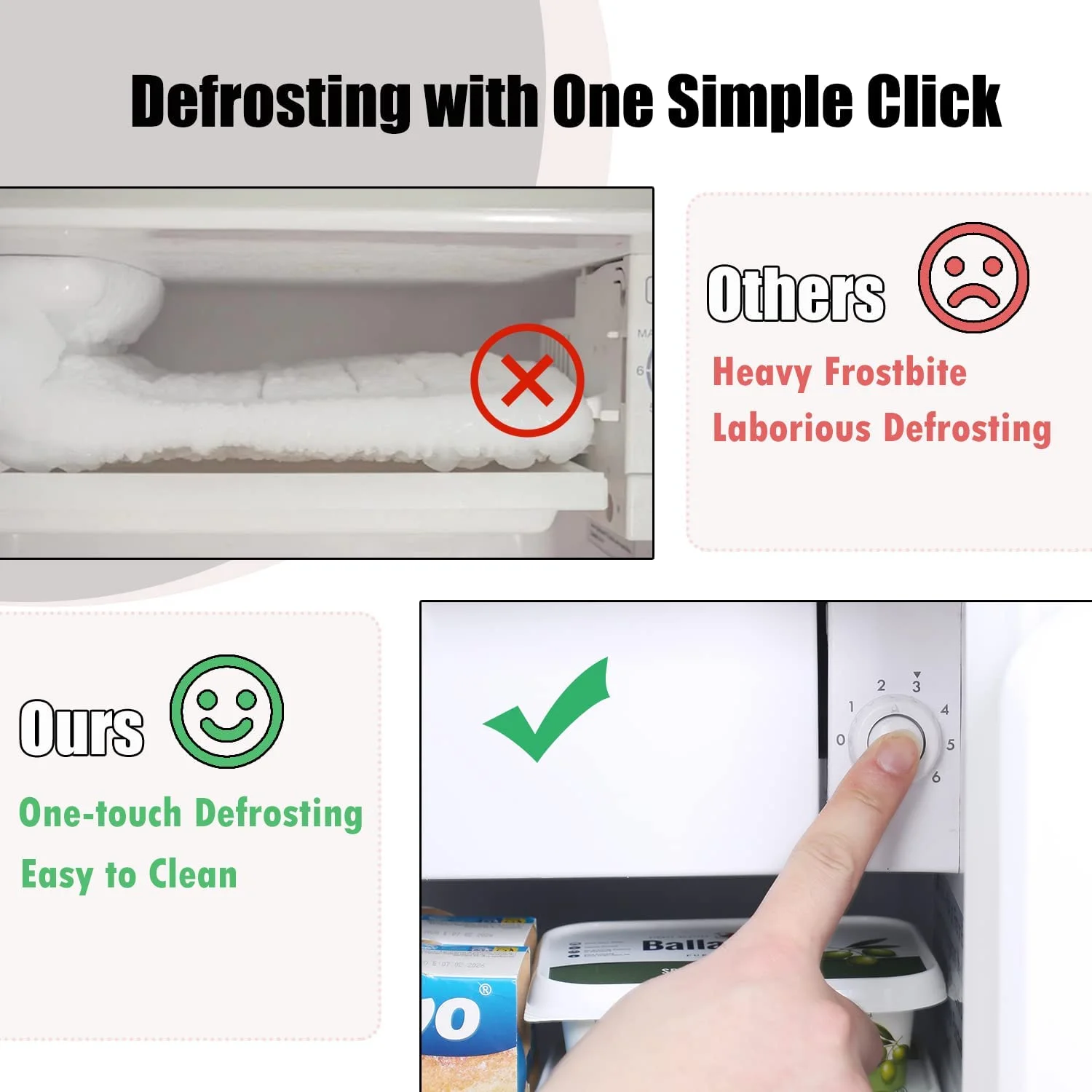 Frestec 1.6 Cu.Ft Mini Fridge with Freezer, Compact Refrigerator, Energy Efficient for Office, Apartment, Dorm, Bedroom - Image 5