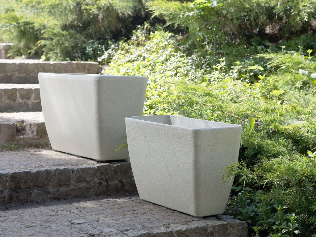 Conjunto de 2 macetas beige claro 74 x 32 cm BARIS