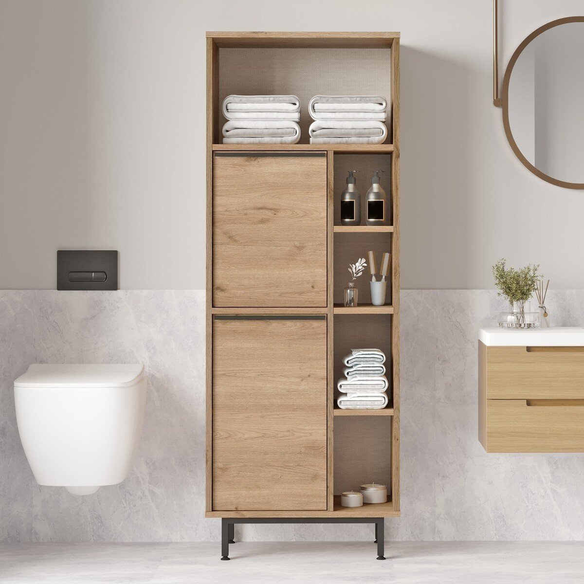 Calicosy - Badkamerkast 2 deuren - H161 cm