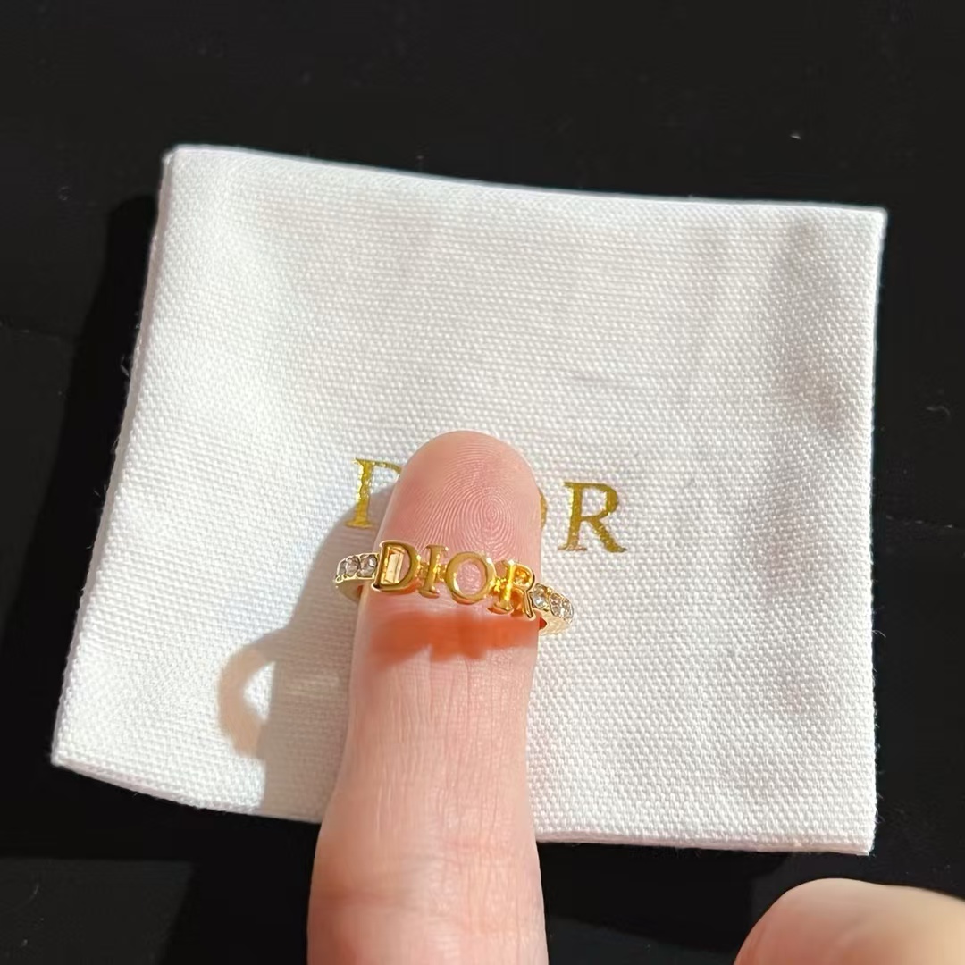 Dior Letters Diamond Paved Ring - Original Replica Club