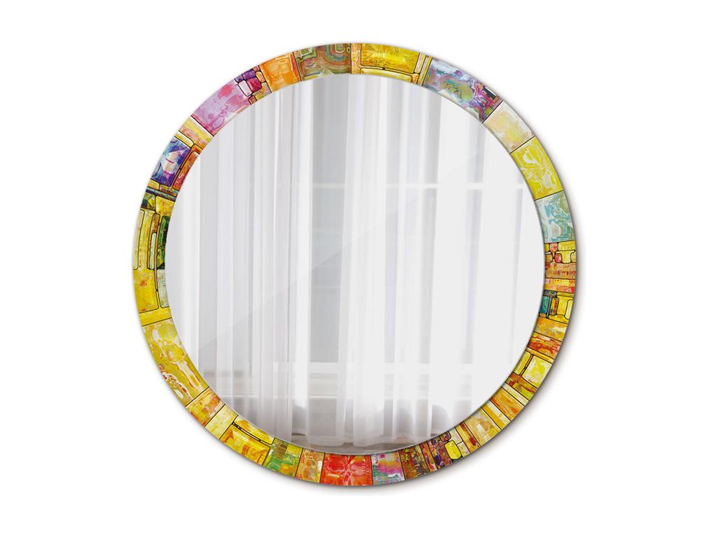 Espejo redondo decorativo - Vitral tintado - 100 cm