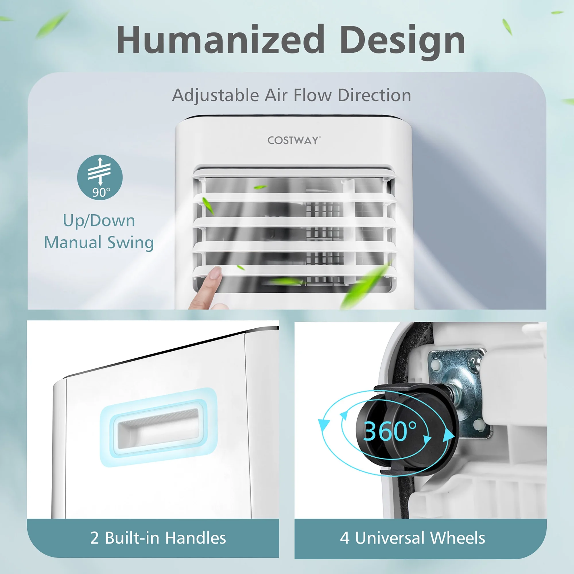 Costway 10000 BTU Portable Air Conditioner 3-in-1 Air Cooler with Fan Dehum Sleep Mode - Image 7
