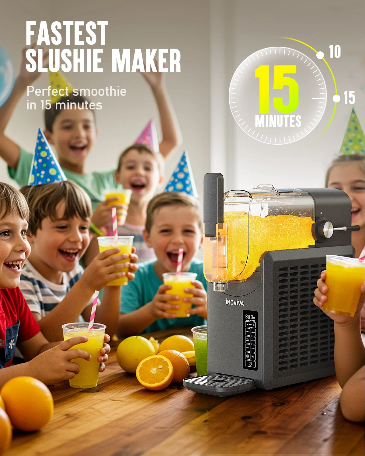 Slushie Machine, No Ice Needed, 88 oz INOVIVA Slushy Machine for Home with Self-Cleaning Function, Professional Frozen Drink Maker, 5 Preset Programs, Frozen Margaritas, Frappés, Milkshake, and More - Image 9