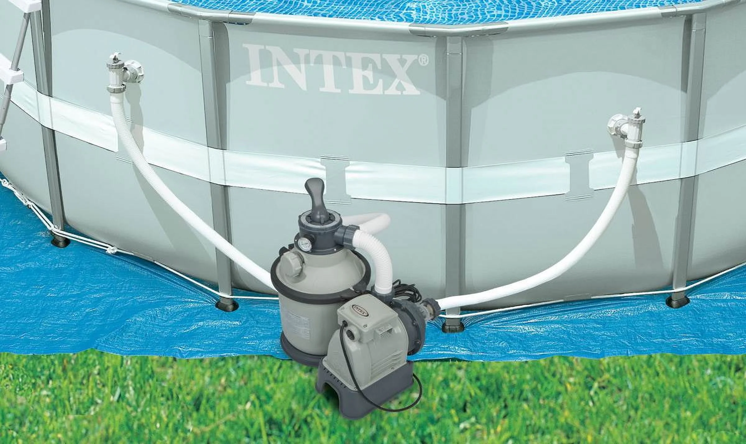 Intex 1200 GPH Krystal Clear Above Ground Pool Sand Filter Pump Set | 28643EG - Image 3